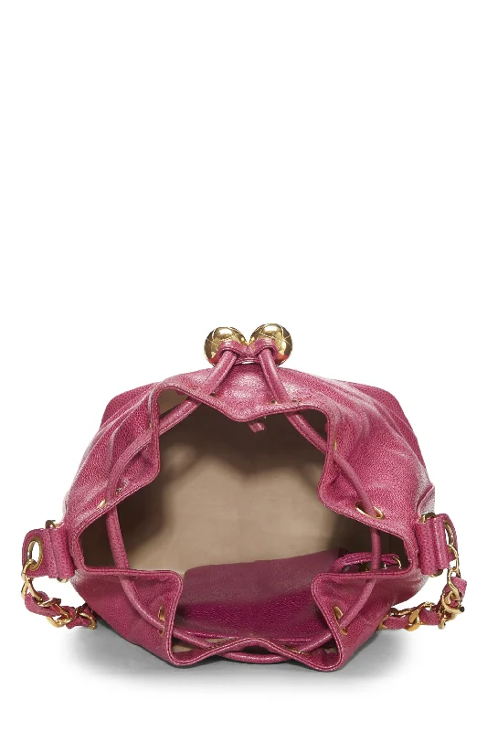 Chanel Handbag with Adjustable Strap for ComfortChanel,  Pink Caviar 'CC' Bucket Bag Small, Pink