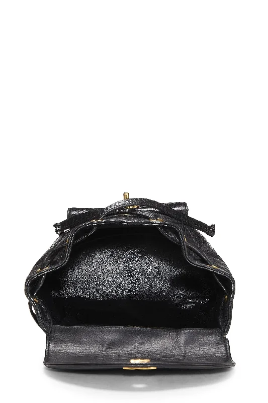 Chanel New Arrival Handbag with Gold HardwareChanel,  Black Quilted Lambskin 'CC' Classic Backpack Medium, Black