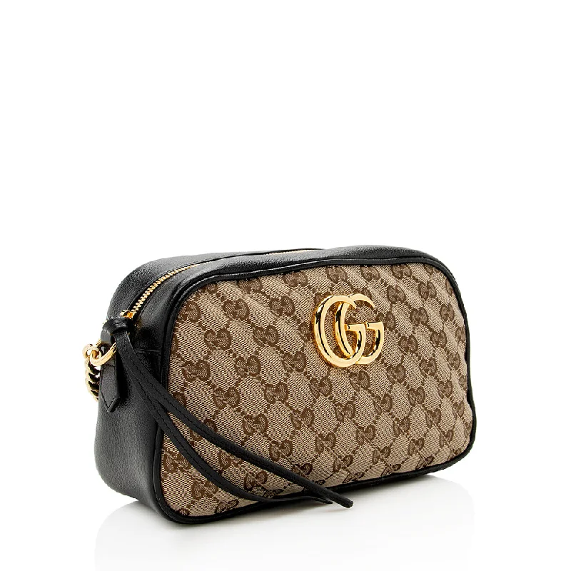 Gucci backpacks for women with a sleek silhouetteGucci GG Canvas GG Marmont Small Shoulder Bag (SHF-18963)