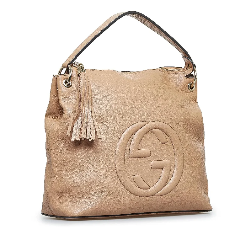 Gucci tote bags for women with a water - resistant coatingGucci Soho Leather Satchel (SHG-u8gGup)