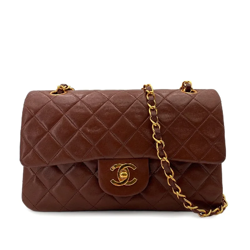 Chanel Colorful Handbag for Spring OutfitsCHANEL VINTAGE CLASSIC FLAP SMALL CHAIN SHOULDER BAG BROWN LAMB SKIN 90241696