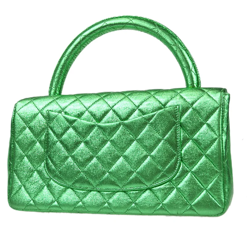 Chanel Vintage Inspired Handbag for Retro LoversCHANEL 1994 Classic Flap Handbag Medium Metallic Green Lambskin 66857