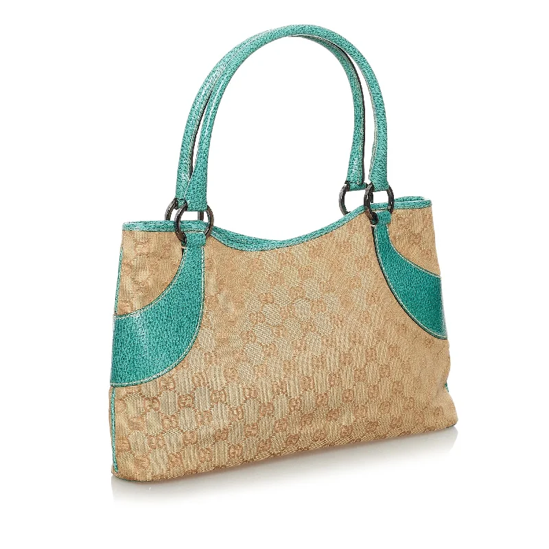 Gucci tote bags for women with a double - handle designGucci GG Canvas Handbag (33761)