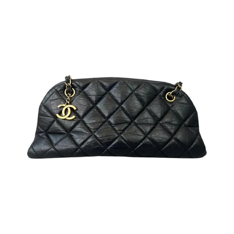 Chanel Vintage Inspired Handbag for Retro LoversMademoiselle Small Leather Bowling Black GHW