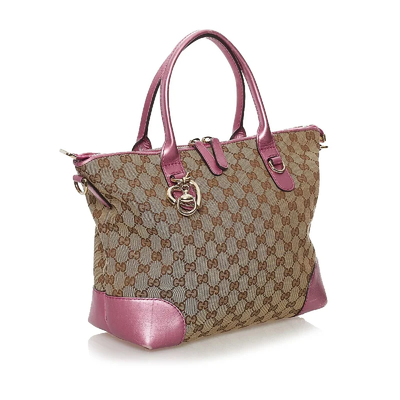 Ladies Gucci Dionysus bags with a chain - link shoulder strapGucci GG Canvas Heart Bit Satchel (32482)