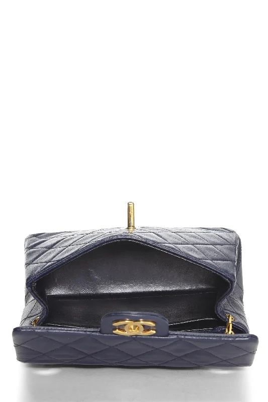 Chanel Luxury Handbag for High - End EventsChanel,  Navy Quilted Lambskin Half Flap Mini, Navy