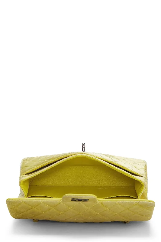 Chanel Designer Handbag with Unique DesignChanel,  Yellow Quilted Velvet Classic Double Flap Small, Yellow