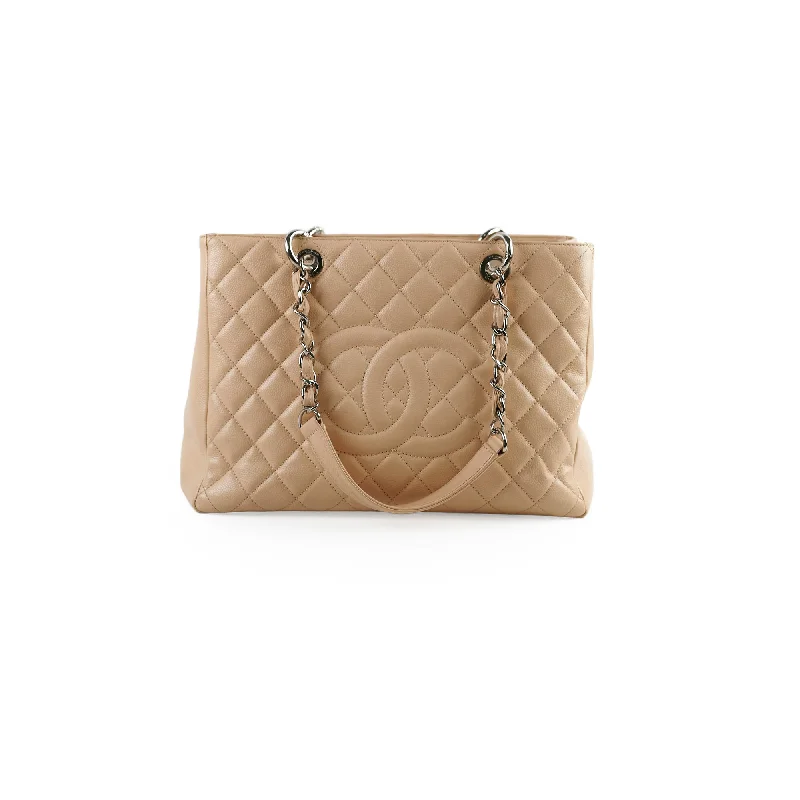 Chanel Vintage Inspired Handbag for Retro LoversChanel GST Caviar Beige Shoulder Bag- Series 13