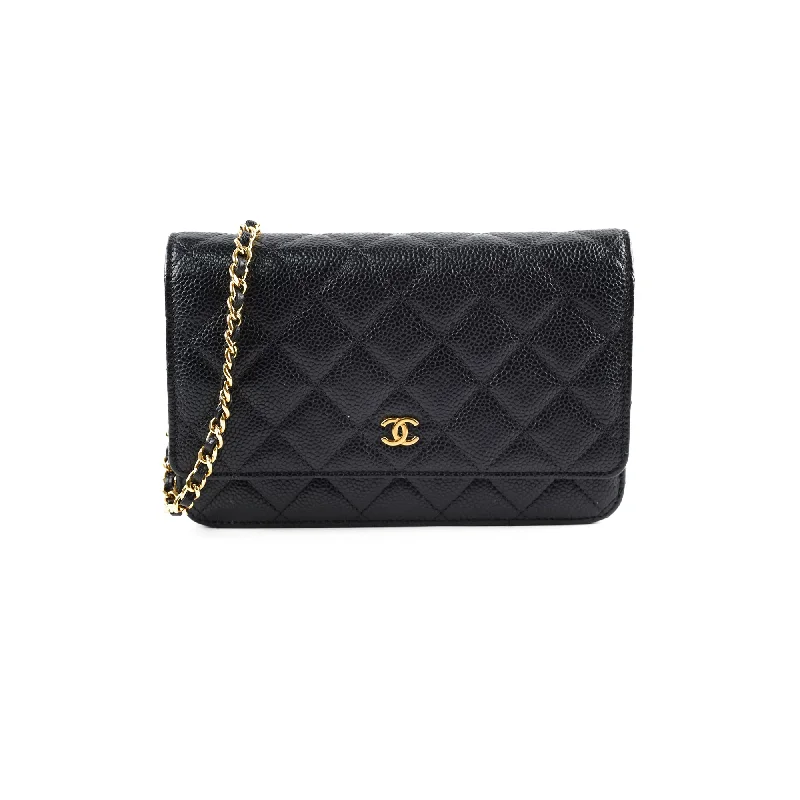 Chanel Vintage Inspired Handbag for Retro LoversChanel Wallet On Chain WOC Caviar Black (22 Series)