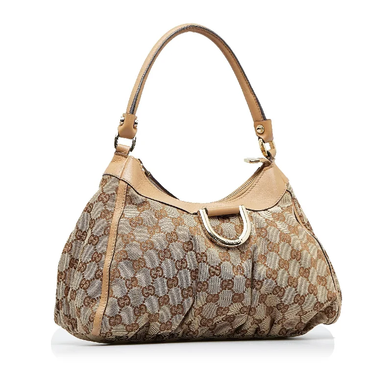 Women Gucci Sylvie bags with a crystal - embellished web stripeGucci GG Canvas Abbey D-Ring Handbag (SHG-qiEaFg)