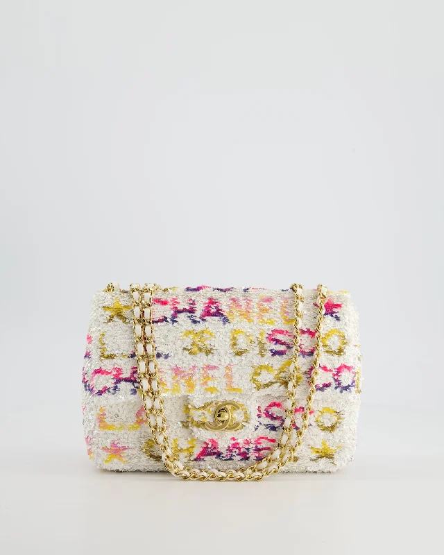 Chanel Medium Tote Bag for Office Ladies& CURRENT SEASON* Chanel Cruise 2024 White, Yellow, Pink and Blue Sequin Small Flap Bag with Gold Hardware