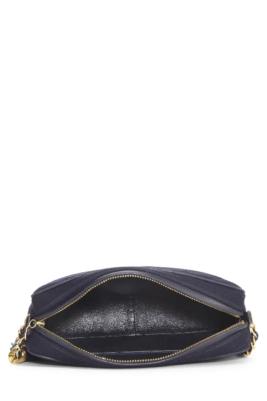 Chanel Vintage Inspired Handbag for Retro LoversChanel,  Navy Wool Diamond 'CC' Camera Bag Medium, Navy