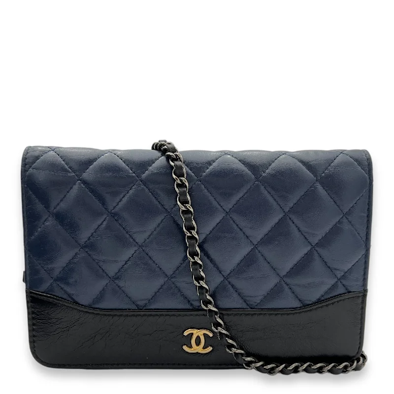 Chanel Luxury Handbag for High - End EventsChanel Gabrielle Blue Wallet On Chain in Calfskin, Gold hardware S2409-001505AN