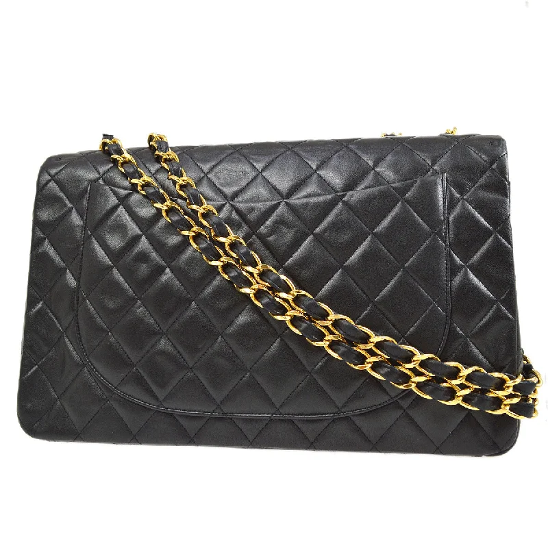 Chanel Limited Edition Handbag for CollectorsCHANEL 1991-1994 Black Lambskin Classic Flap Maxi 75041