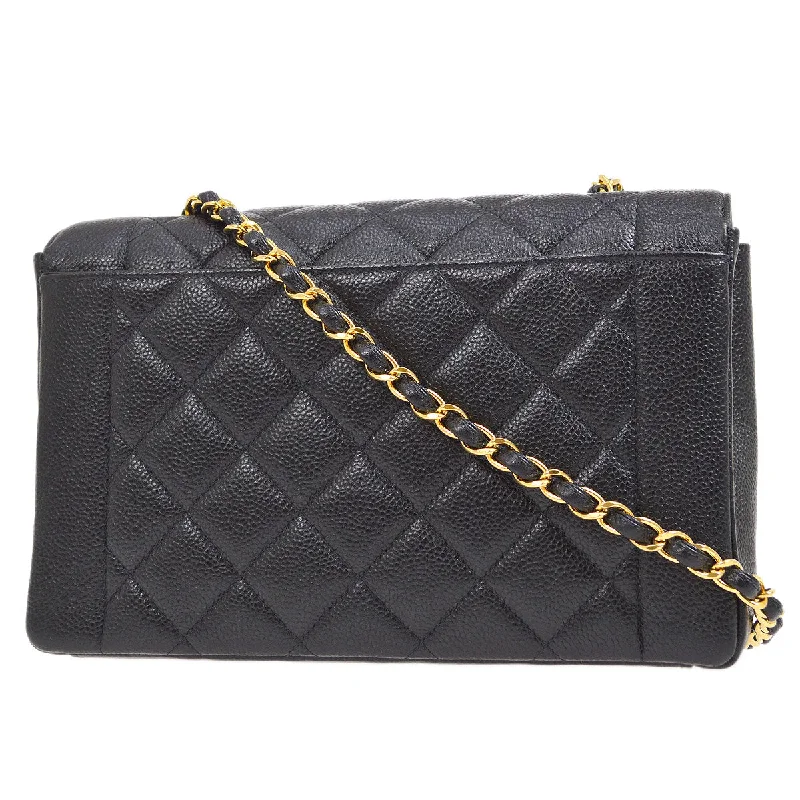 Chanel Vintage Inspired Handbag for Retro LoversCHANEL 1997-1999 Tall Diana Flap Medium Black Caviar 15675