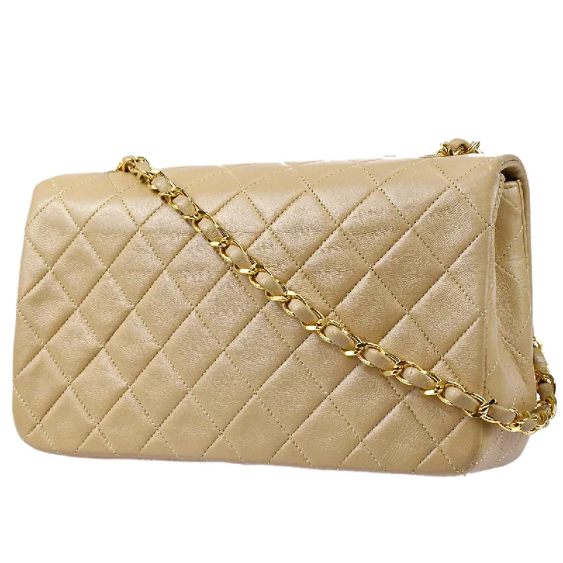 Chanel Colorful Handbag for Spring OutfitsCHANEL 1986-1988 Full Flap Small Beige Lambskin 97831