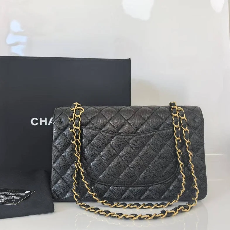 Chanel Medium Tote Bag for Office LadiesChanel Classic Flap Medium Black Caviar Leather Gold Hardware