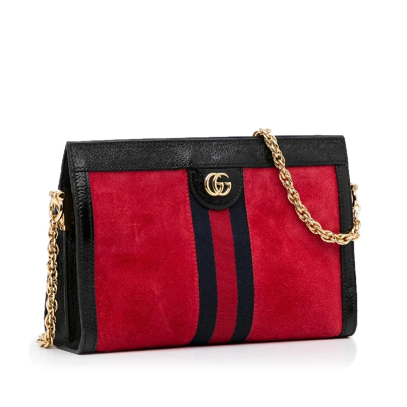 Women Gucci Sylvie bags with a detachable ribbon detailGucci Small Ophidia Chain Crossbody (SHG-lcHr7Q)