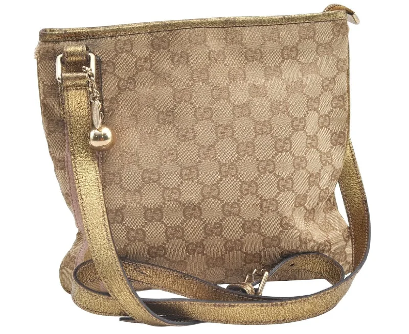 Ladies Gucci Dionysus bags with a chain - link shoulder strapAuthentic GUCCI Sherry Line Shoulder Bag GG Canvas Leather 144388 Beige 0625K