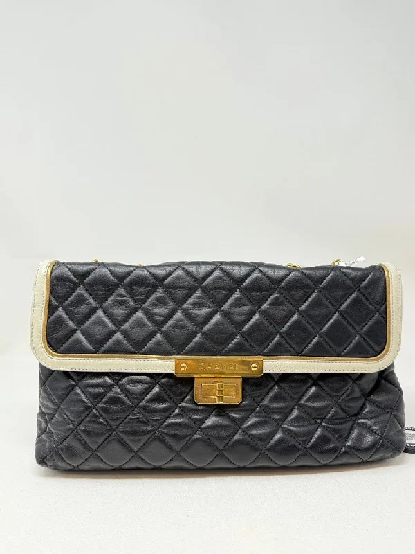 Chanel New Arrival Handbag with Gold HardwareChanel 2.55 Calfskin Chain Shoulder Bag Black Medium