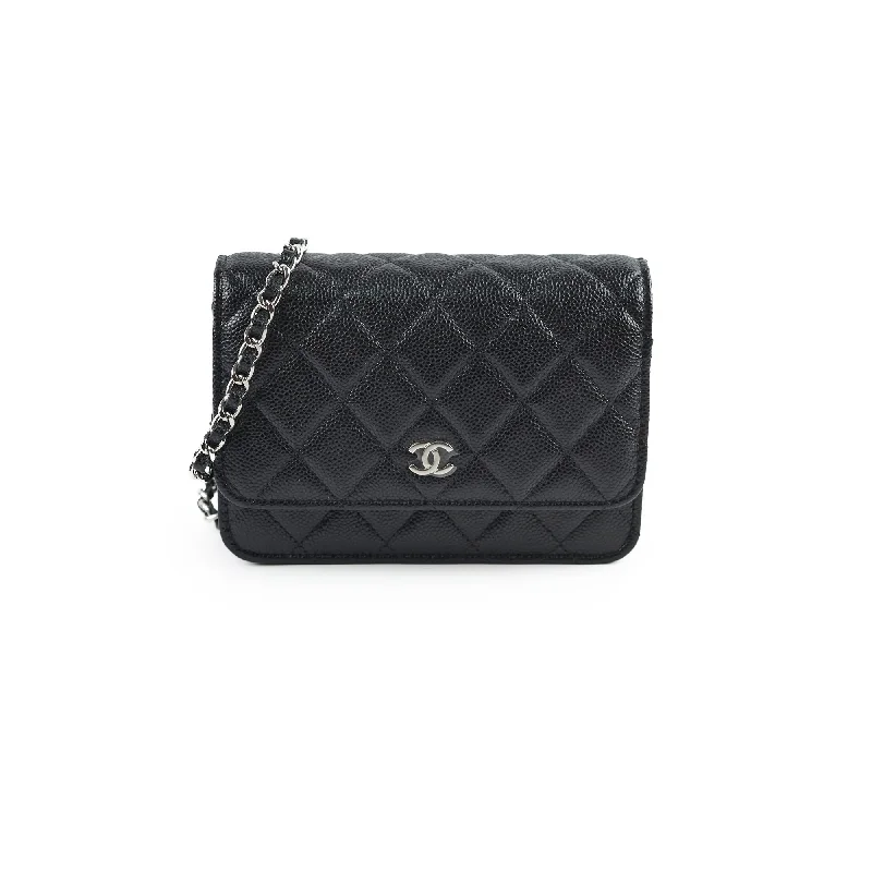 Chanel Luxury Handbag for High - End EventsChanel Mini Wallet On Chain WOC Black Caviar Crossbody - Series 30