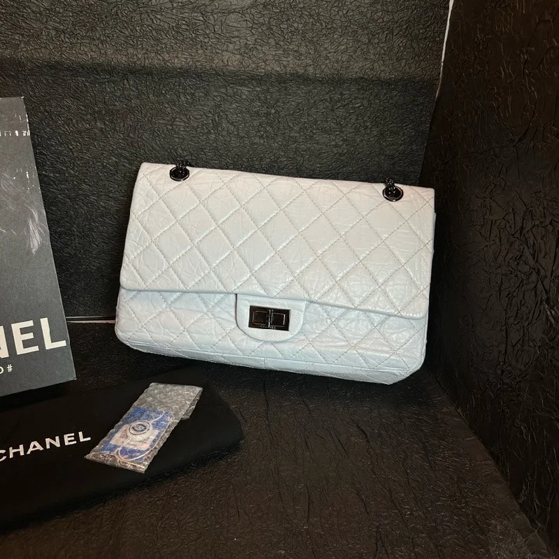 Chanel Quilted Leather Shoulder Bag for FashionistasChanel 2.55 Quilted Galaxy Grey Flap Bag Medium