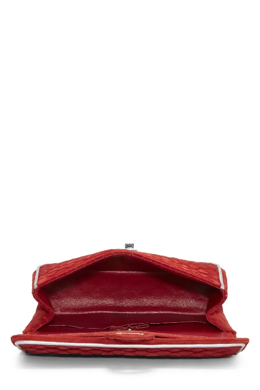 Chanel Handbag with Adjustable Strap for ComfortChanel,  Red Quilted Suede 2.55 Reissue Flap 226, Red