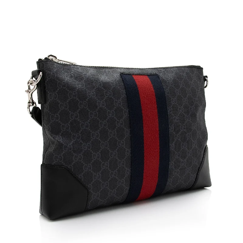 Gucci Marmont bags for women with a snakeskin - effect panelGucci GG Supreme Web Flat Square Messenger Bag (SHF-3vvT7M)