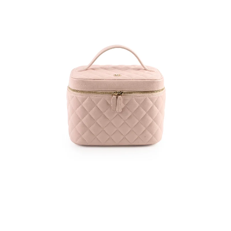 Chanel New Arrival Handbag with Gold HardwareChanel Caviar Vanity Rose Pink Series 30