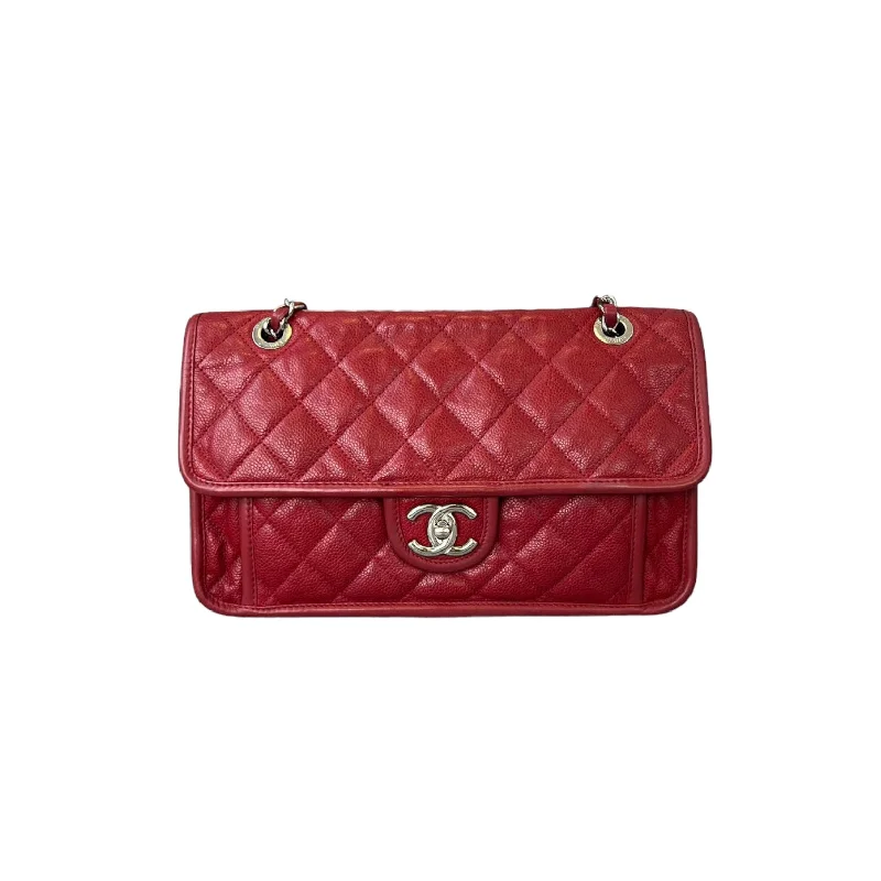 Chanel Medium Tote Bag for Office LadiesFrench Riviera Flap Caviar Red SHW