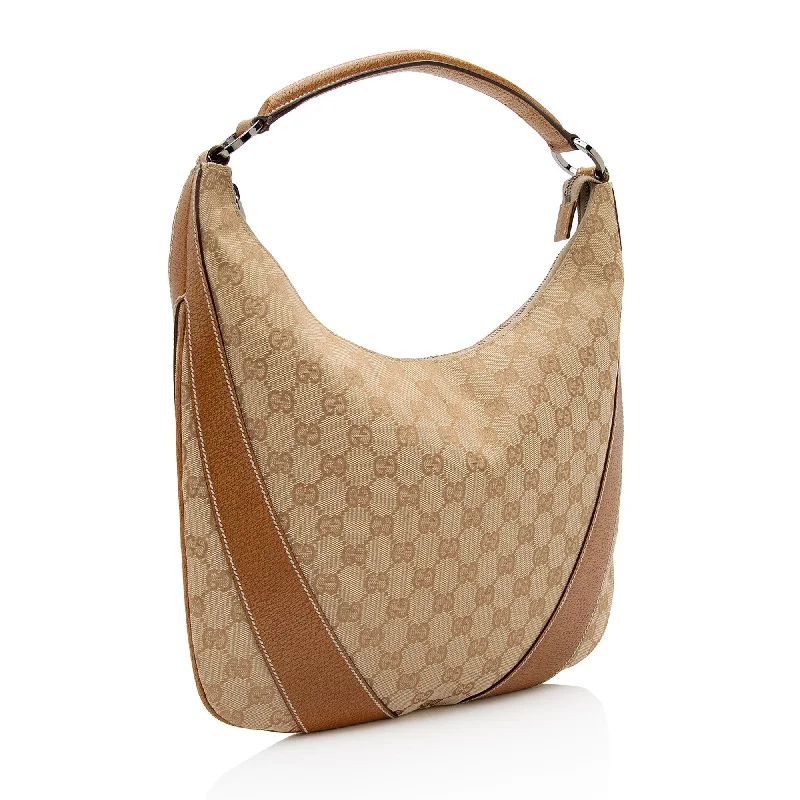 Women Gucci Sylvie bags with a crystal - embellished web stripeGucci GG Canvas Hobo (SHF-6yWFBi)