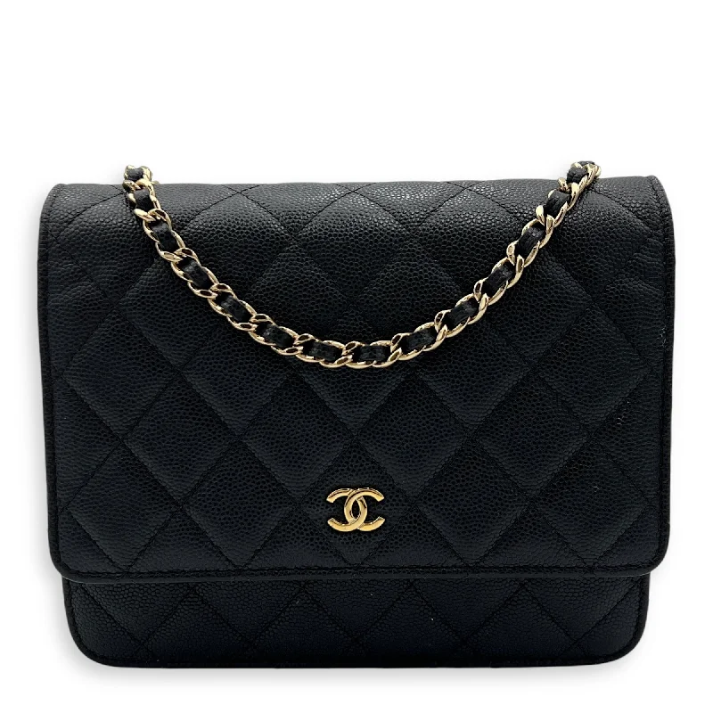 Chanel Colorful Handbag for Spring OutfitsChanel Quilted Black Wallet On Chain in Caviar Leather, Gold hardware S2410-002058VZ