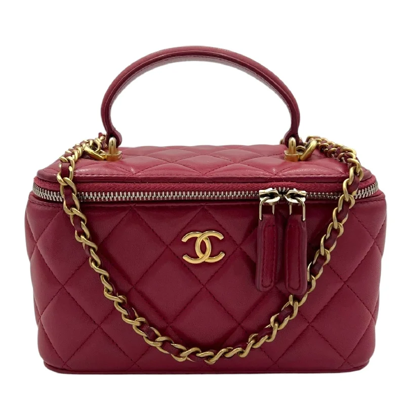 Chanel Designer Handbag with Unique DesignChanel Classic Vanity Small Red Top Handle Bag in Lambskin, Gold hardware S2411-002540CH