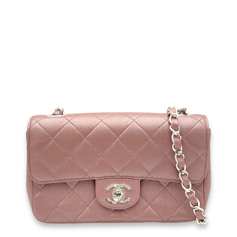 Chanel Vintage Inspired Handbag for Retro LoversChanel Classic Mini Pink Shoulder Bag in Lambskin, Silver hardware S2410-001760AN