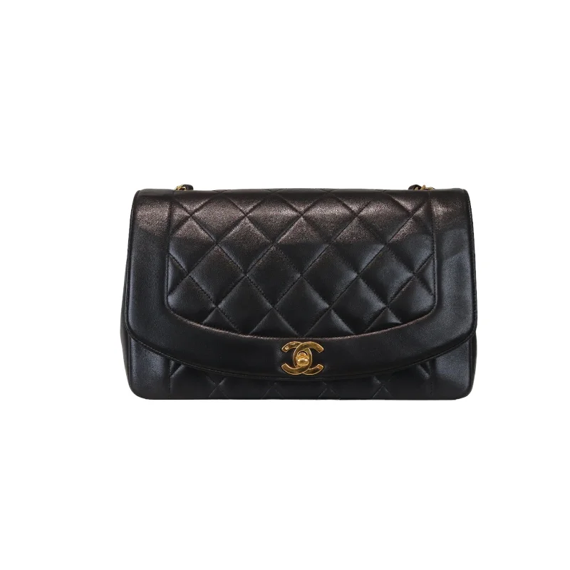 Chanel Classic Flap Bag for Evening PartyMedium Diana Lambskin Black GHW