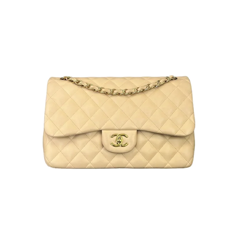 Chanel Small Crossbody Bag for TravelChanel Double Flap Jumbo Beige Lambskin GHW