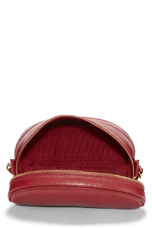 Chanel Quilted Leather Shoulder Bag for FashionistasChanel,  Red Caviar 3 'CC' Binocular Bag Medium, Red