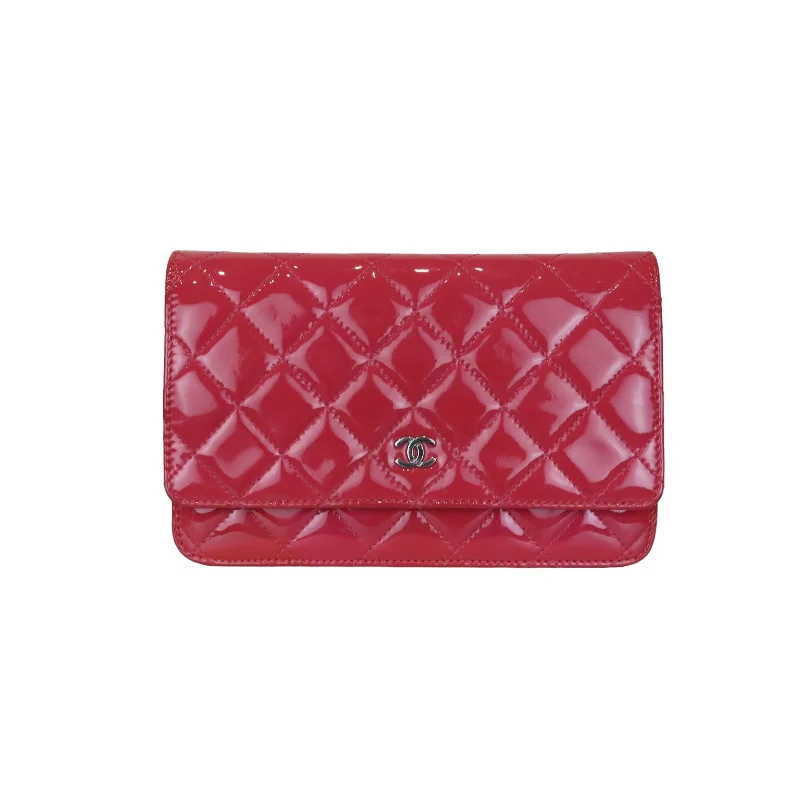 Chanel Colorful Handbag for Spring OutfitsQuilted Patent Flap WOC Pink SHW