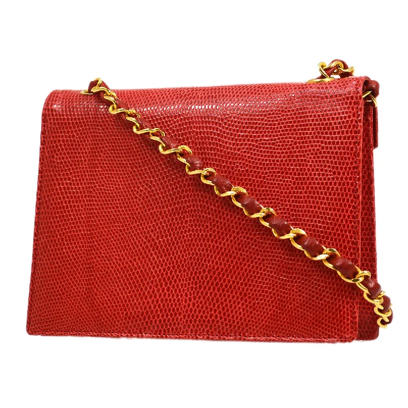 Chanel New Arrival Handbag with Gold HardwareCHANEL 1989-1991 Red Lizard Letter Flap Bag 20633