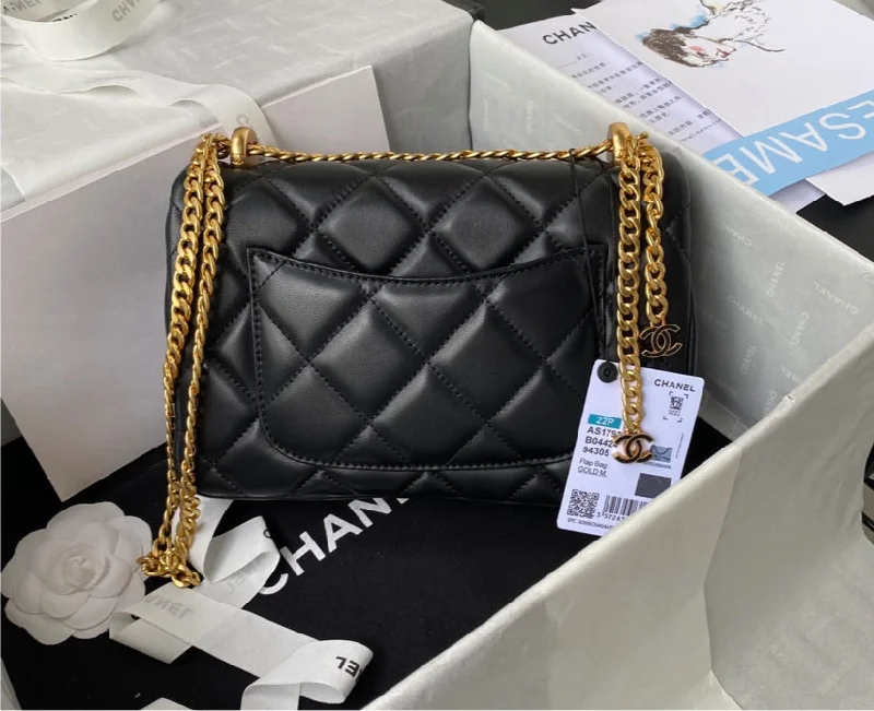 Chanel Small Crossbody Bag for TravelBlack/gold Chanel woman handbag