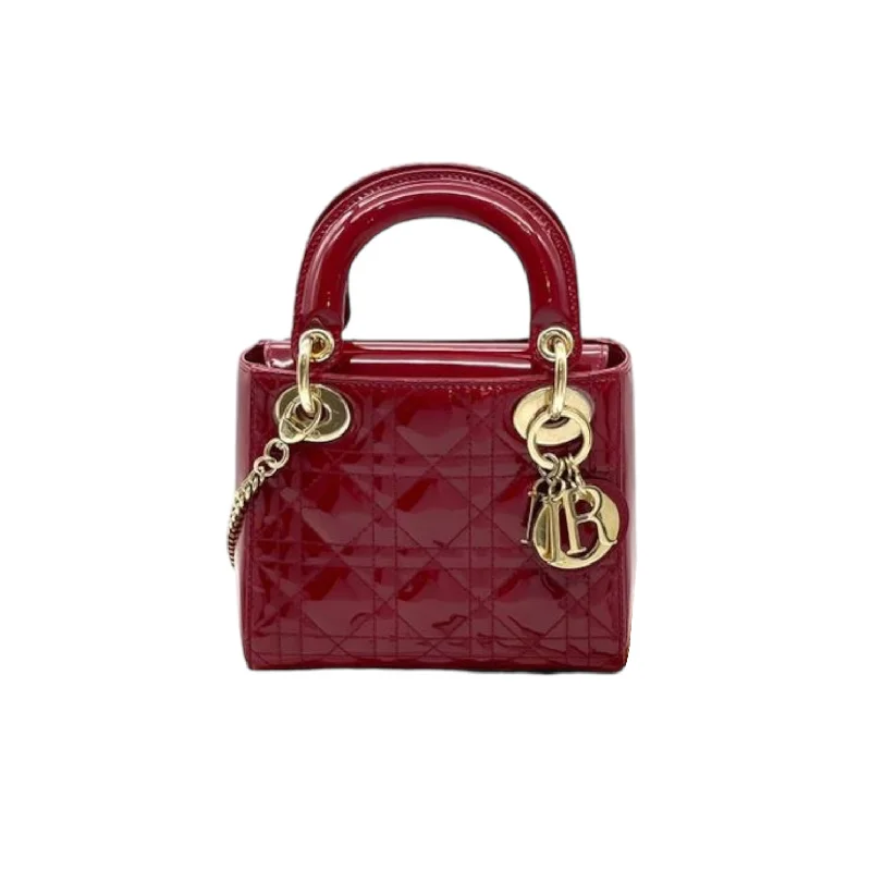 Chanel All - Match Handbag for Versatile StylingMini Lady Dior Patent Red GHW